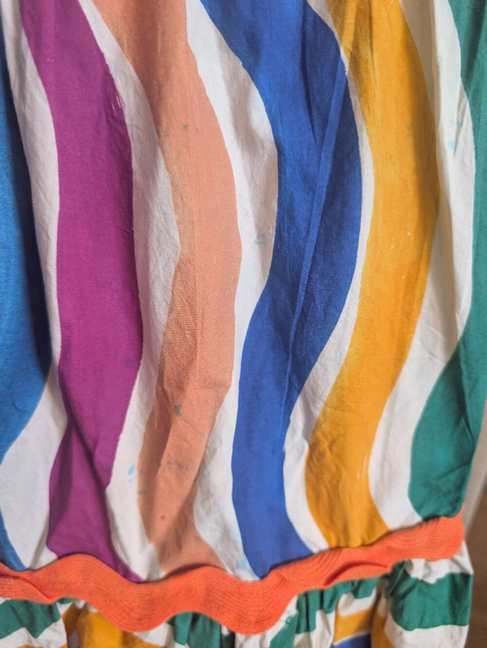 Women’s Multicolor Tiered Maxi Skirt - Vibrant Striped Print - Picture 6 of 6